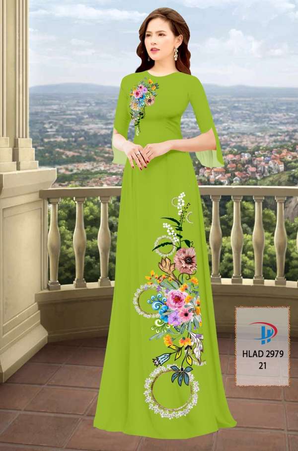 Vải Áo Dài Hoa In 3D AD HLAD2979 55